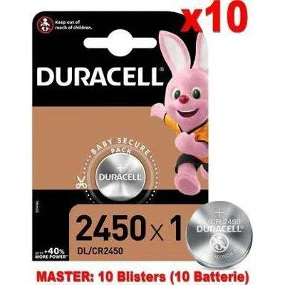 (10  Confezioni) Duracell Lithium Batterie 1pz Bottone DL/CR2450