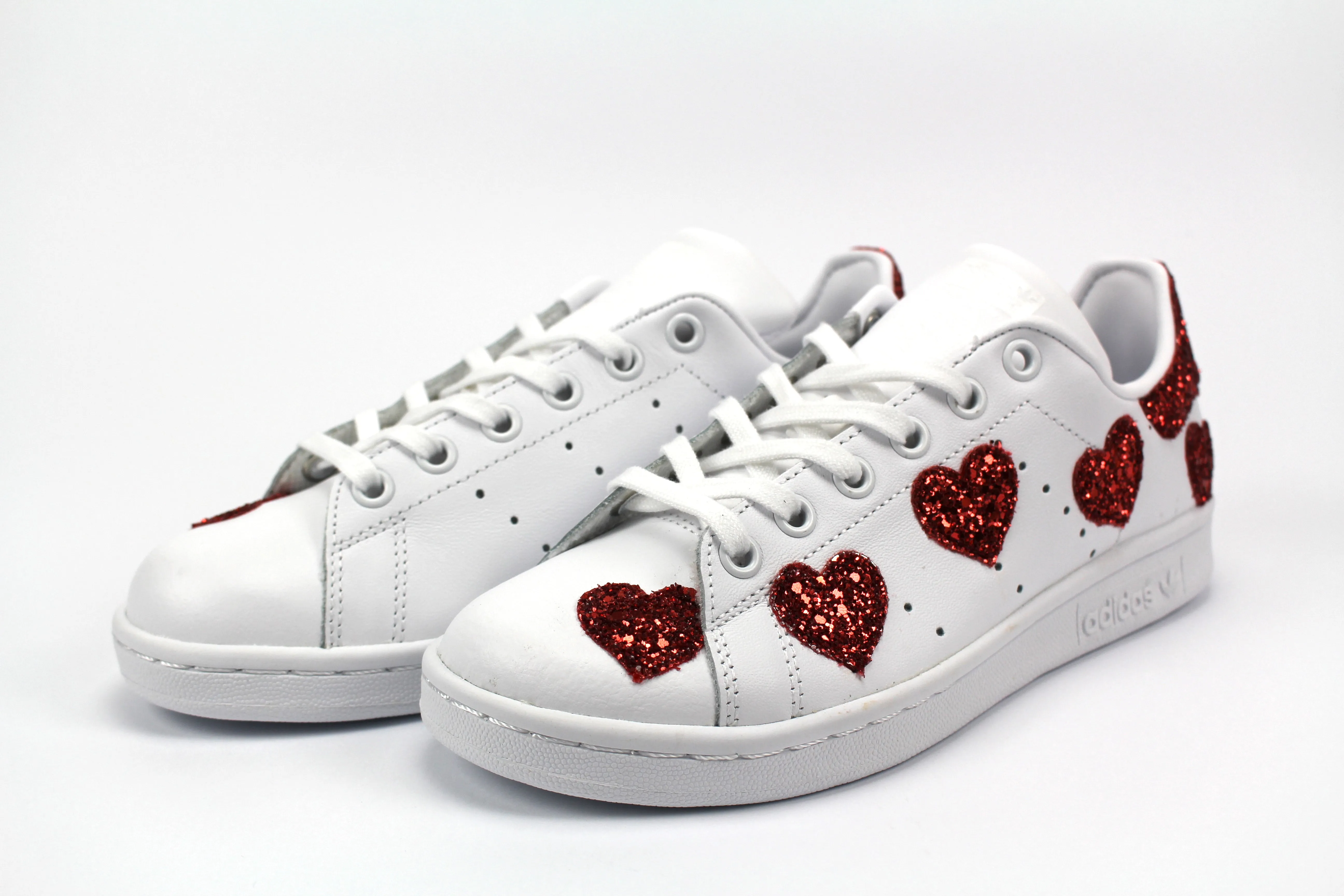 Adidas Stan Smith J Cuori Glitter Rosso