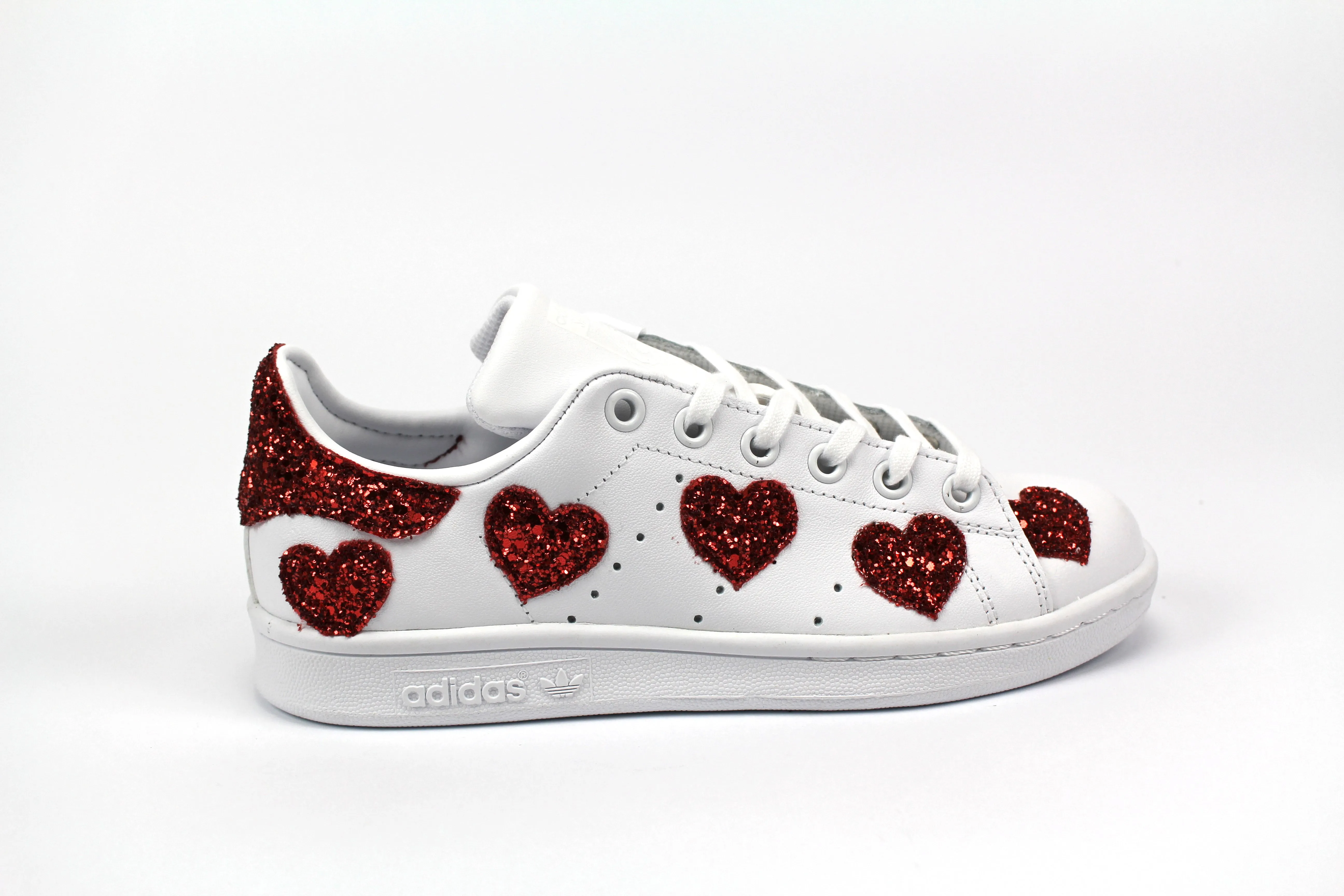 Adidas Stan Smith J Cuori Glitter Rosso