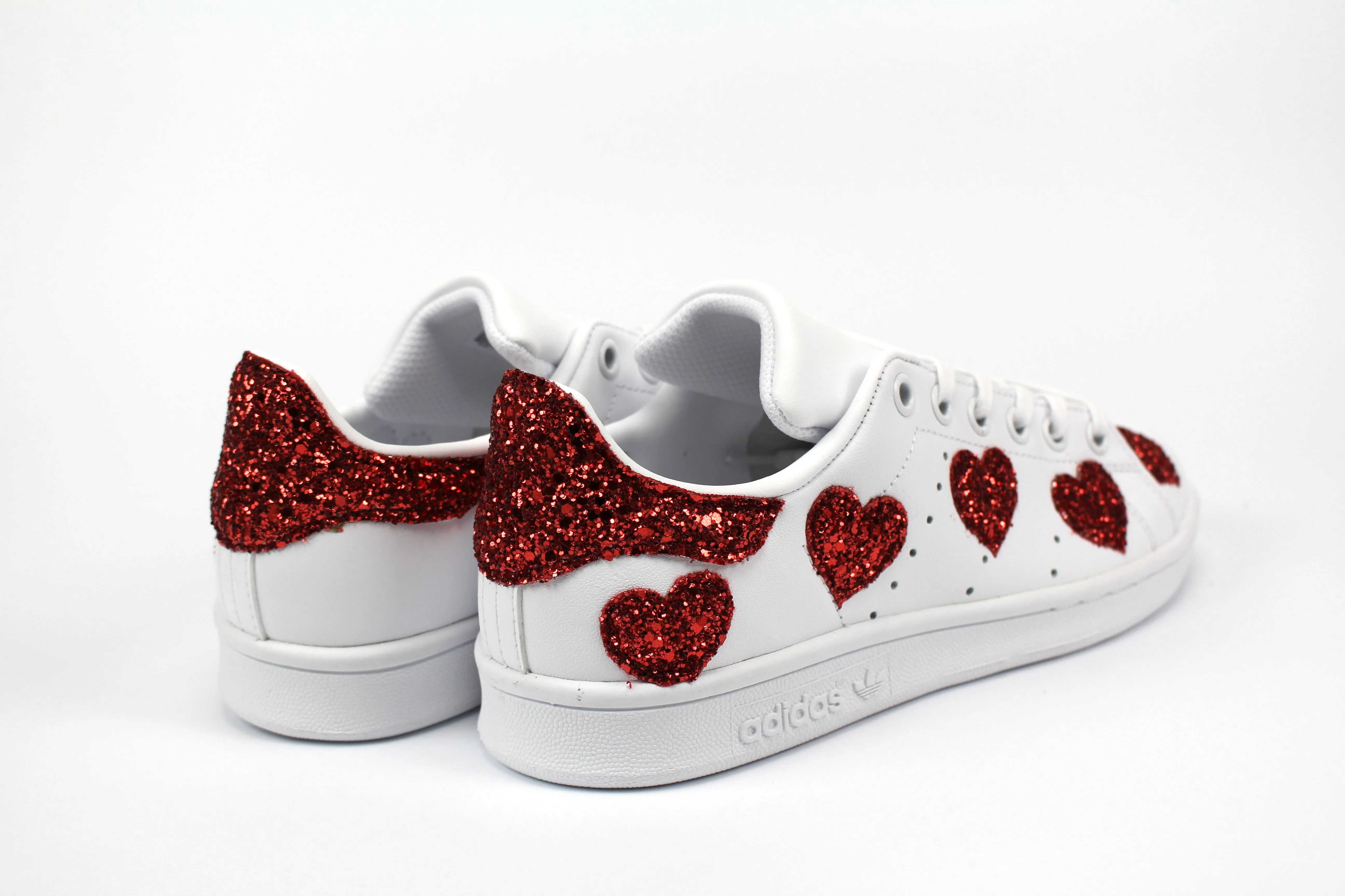 Adidas Stan Smith J Cuori Glitter Rosso