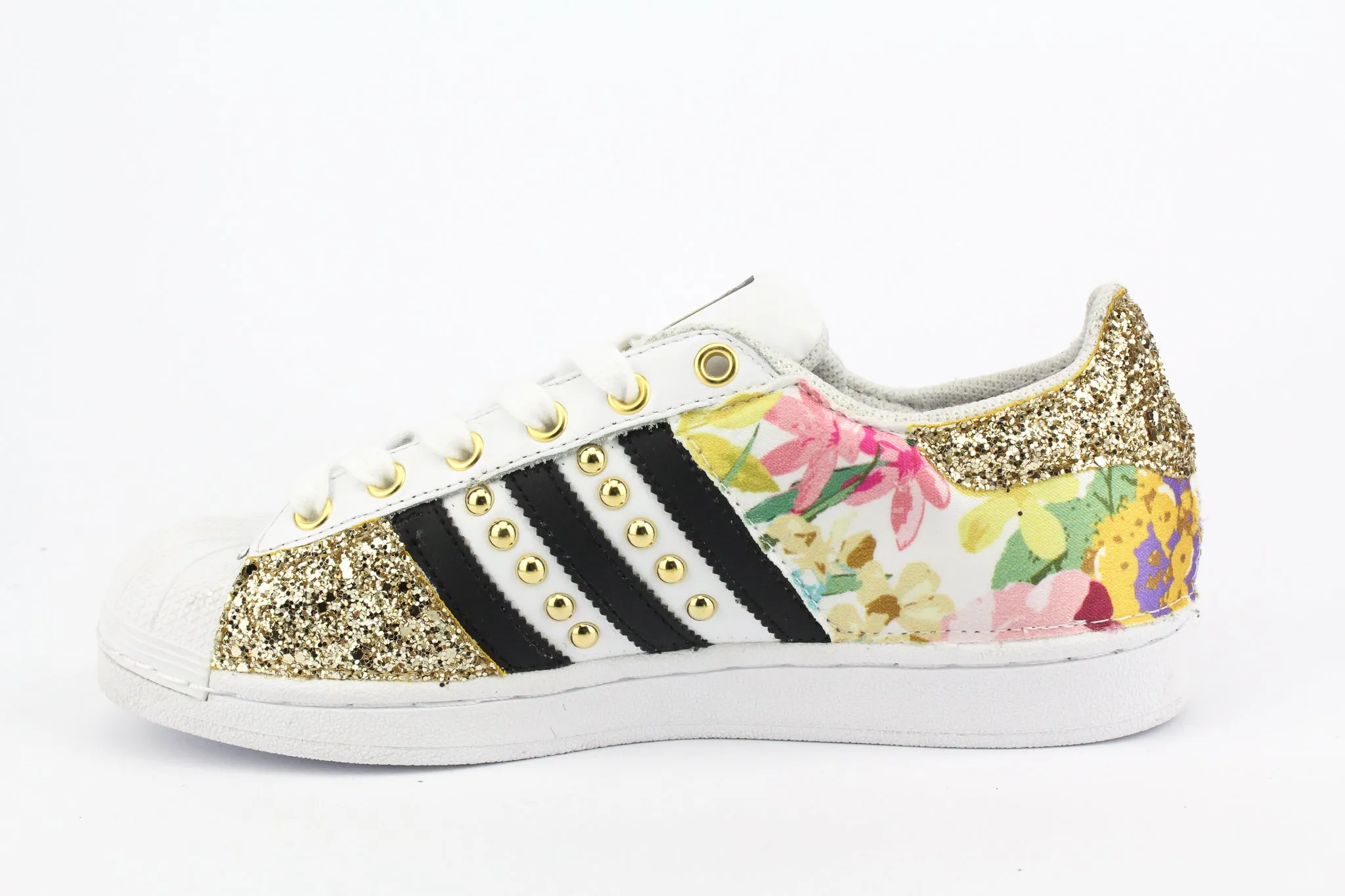 Adidas Superstar Fiori Gold 1 Glitter & Borchie