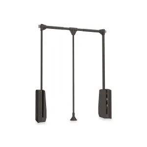 Appendiabiti Saliscendi Per Armadio In Acciaio 83-115x84cm Moka