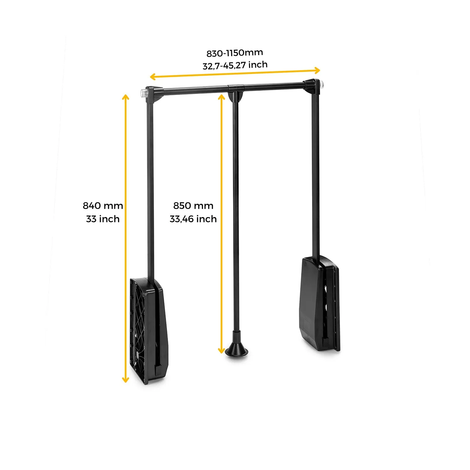 Appendiabiti Saliscendi Per Armadio In Acciaio 83-115x84cm Moka