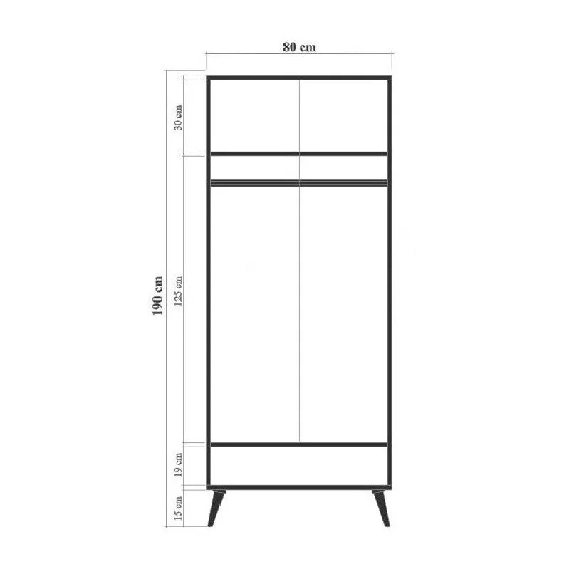 Armadio 2 ante con cassetto moderno fantasia multicolore cm 80x45x190h