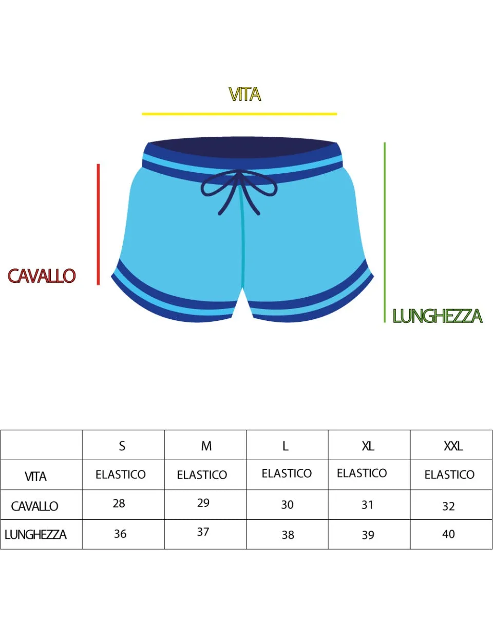 Costume Uomo Summer Mare Corto Bermuda Fantasia Elastico In Vita Verde GIOSAL-SU1217A