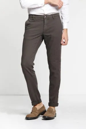 Milano Style pantalone chino uomo in gabardina stretch extra slim fit ①