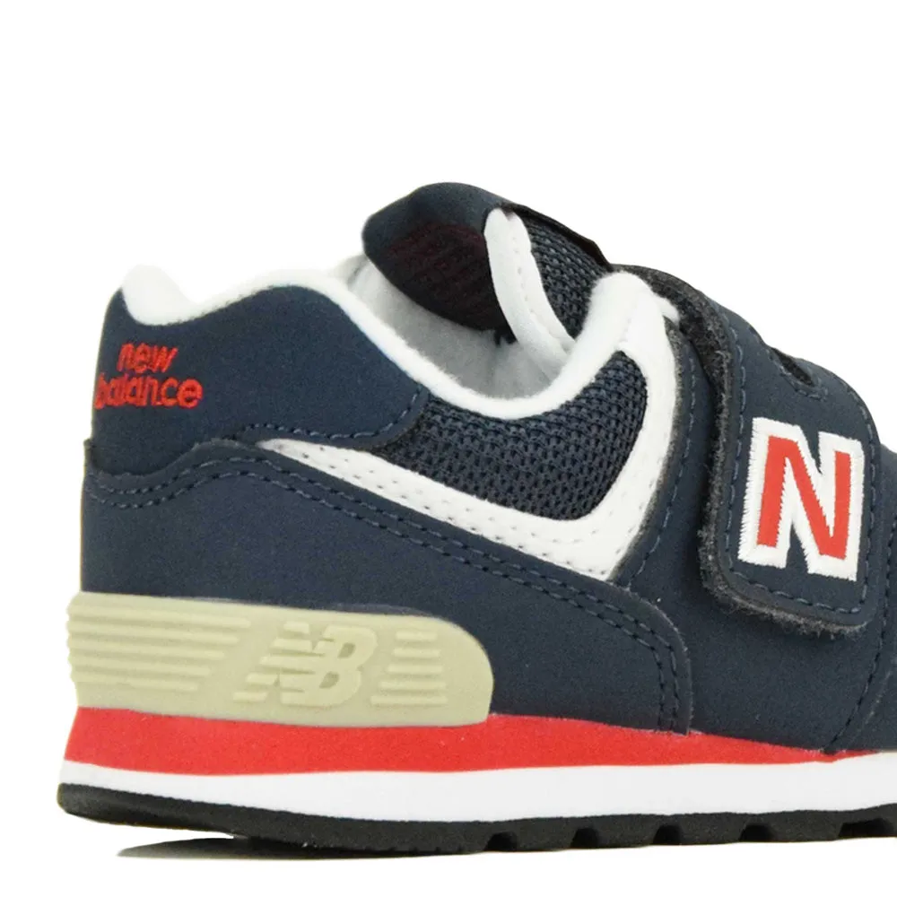 Scarpe Bambina NEW BALANCE Sneakers 574 in Tessuto Sintetico e Mesh colore Navy e Red